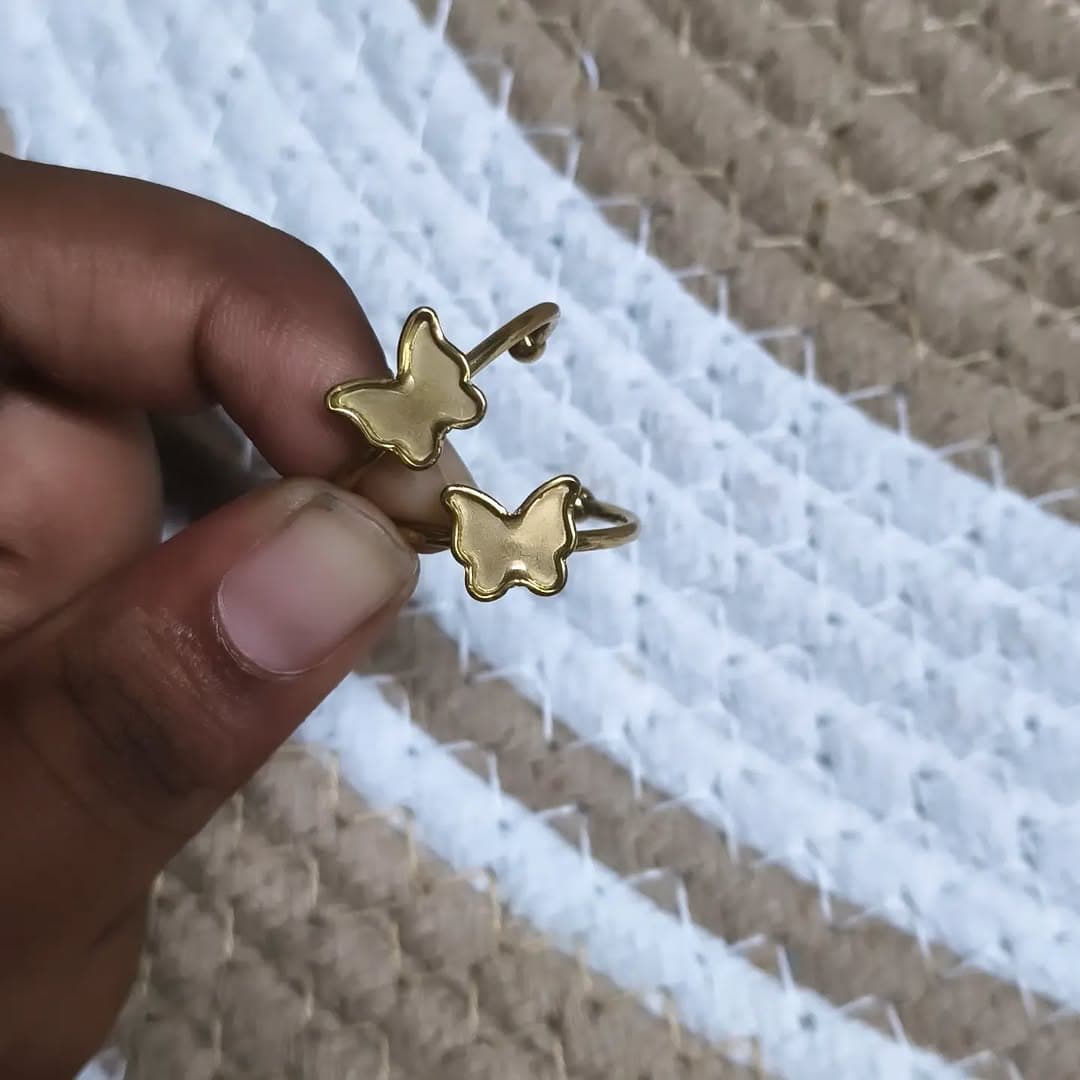 Gold Butterfly Ring Bezel