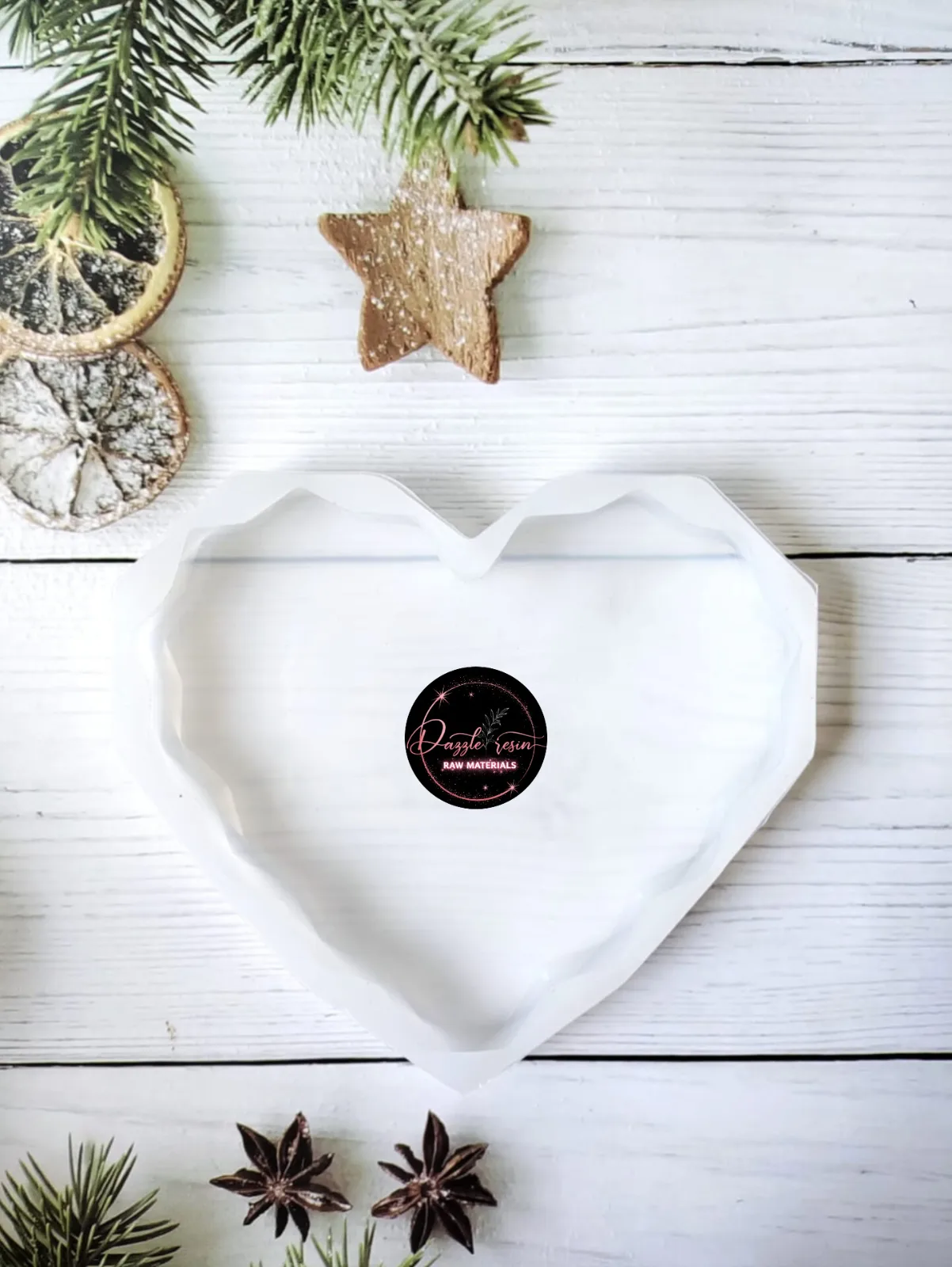 5 inch diamond cut heart mould