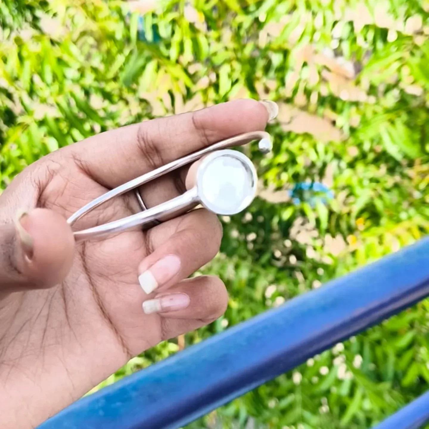 Silver kada bracelet